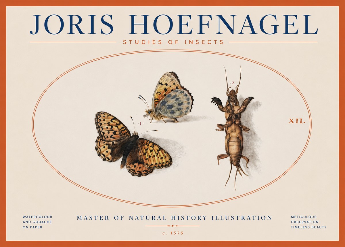 Joris Hoefnagel Studies of Insects Xii No3 - Póster