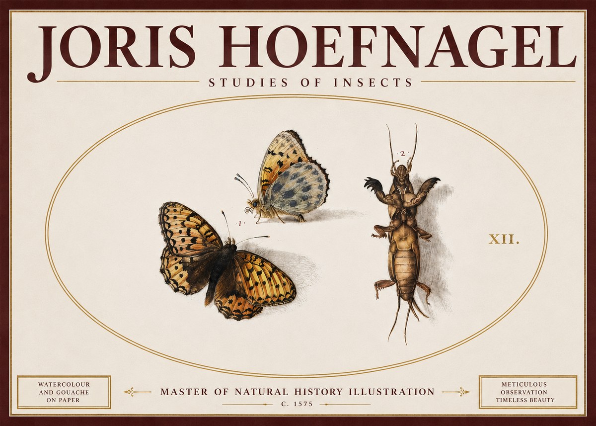 Joris Hoefnagel Studies of Insects Xii No5 - Póster