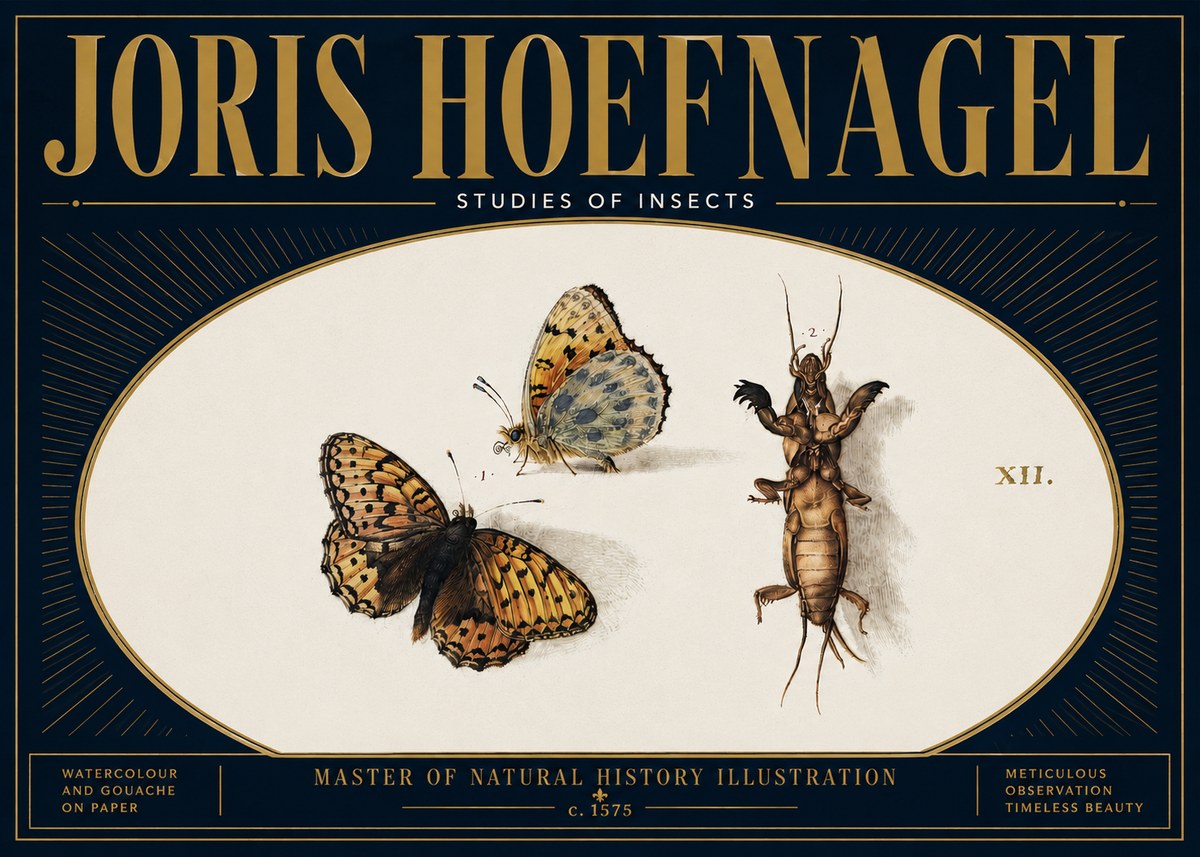 Joris Hoefnagel Studies of Insects Xii No6 - Póster