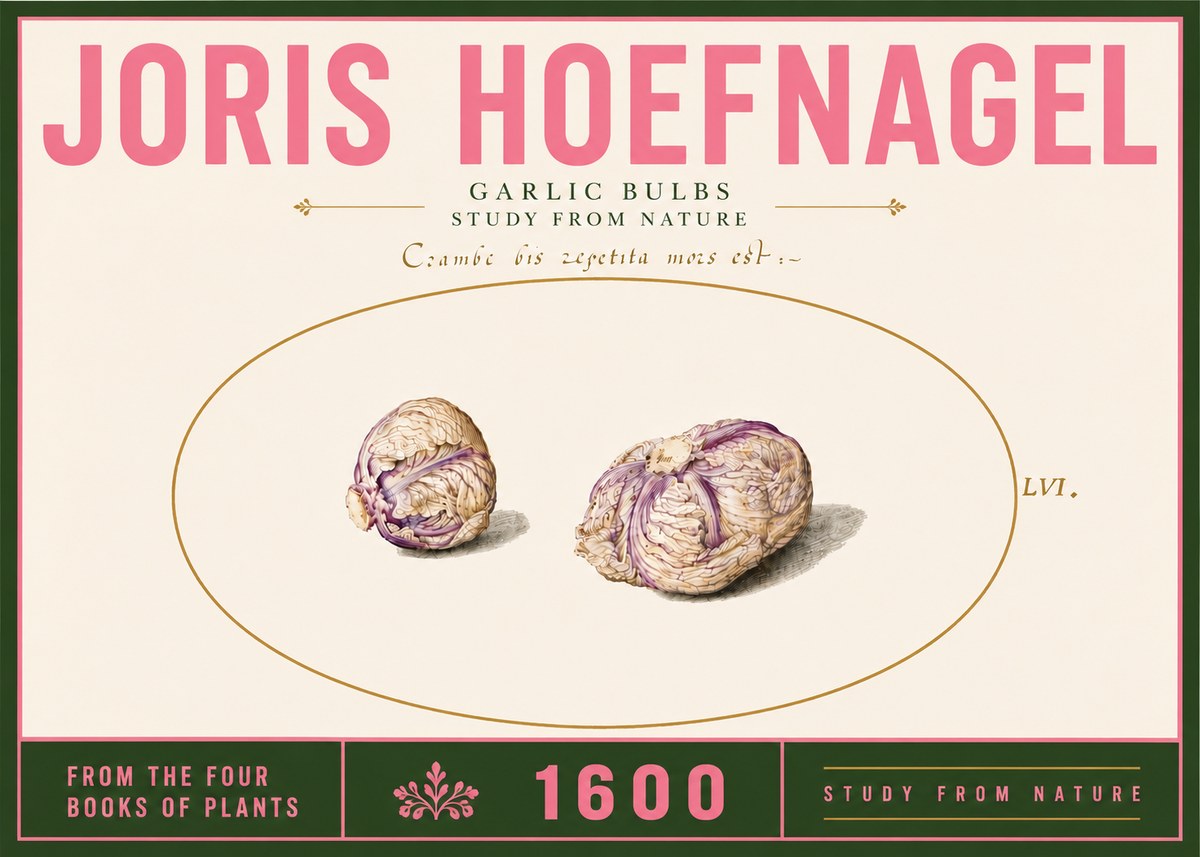 Joris Hoefnagel Garlic Bulbs Study from Nature No6 - Póster