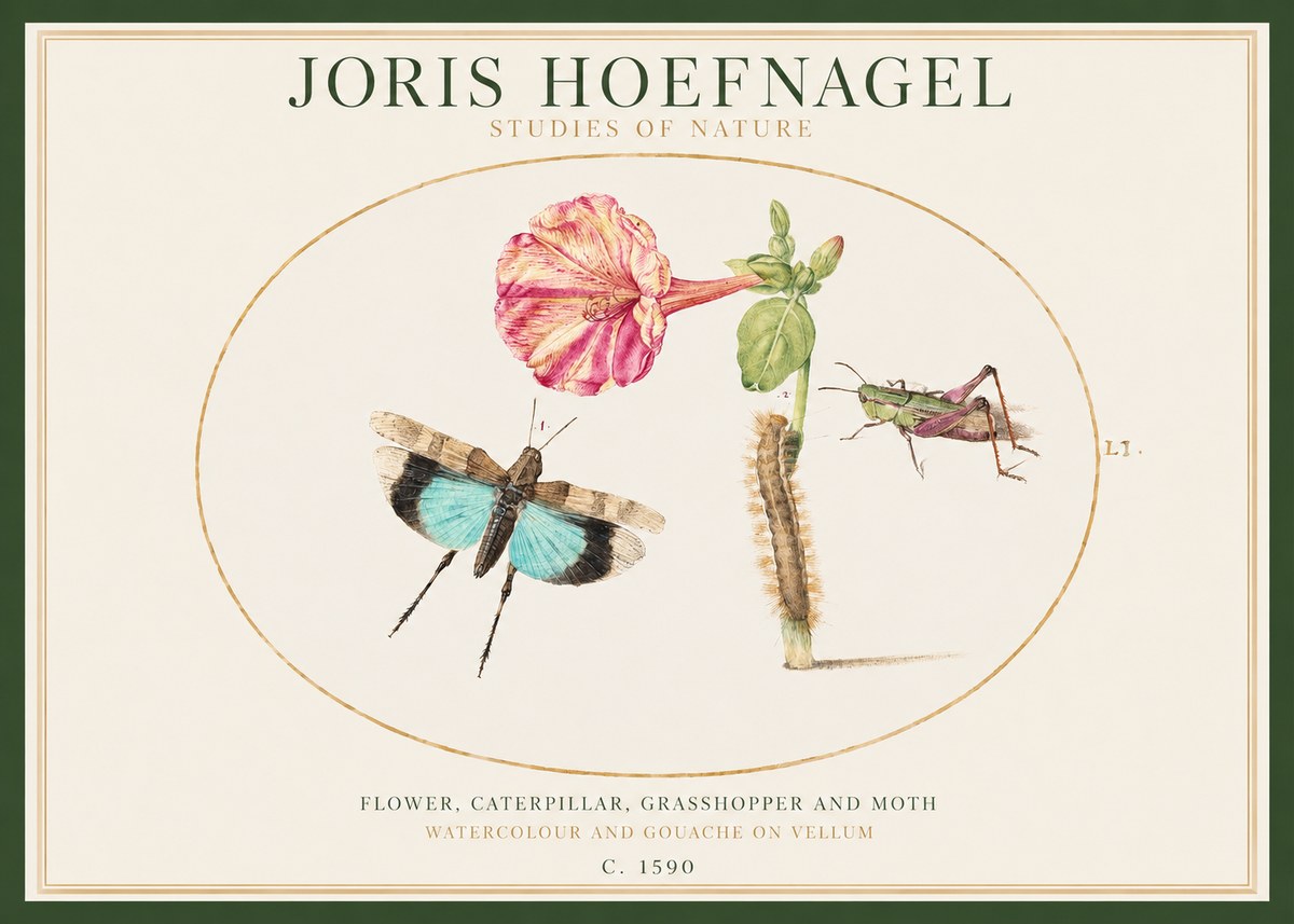 Joris Hoefnagel Plate L1. Studies of Insects and Plants No2 - Póster