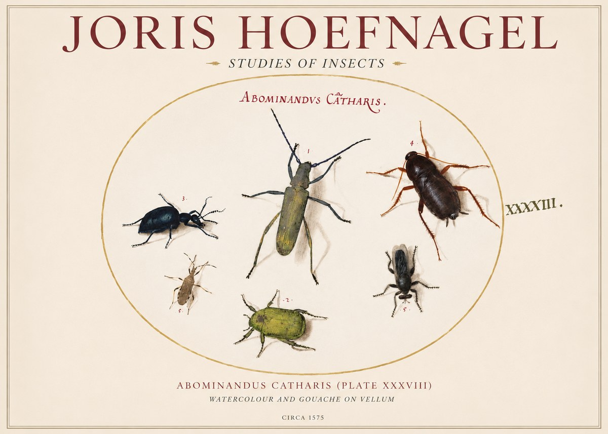 Joris Hoefnagel Abominandus Catharis (Plate Xxxviii) No1 - Póster
