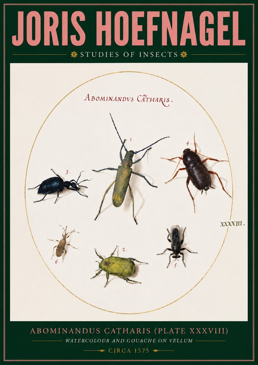 Joris Hoefnagel Abominandus Catharis (Plate Xxxviii) No2 - Póster
