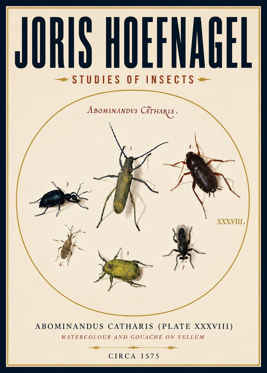 Joris Hoefnagel Abominandus Catharis (Plate Xxxviii) No4 - Póster