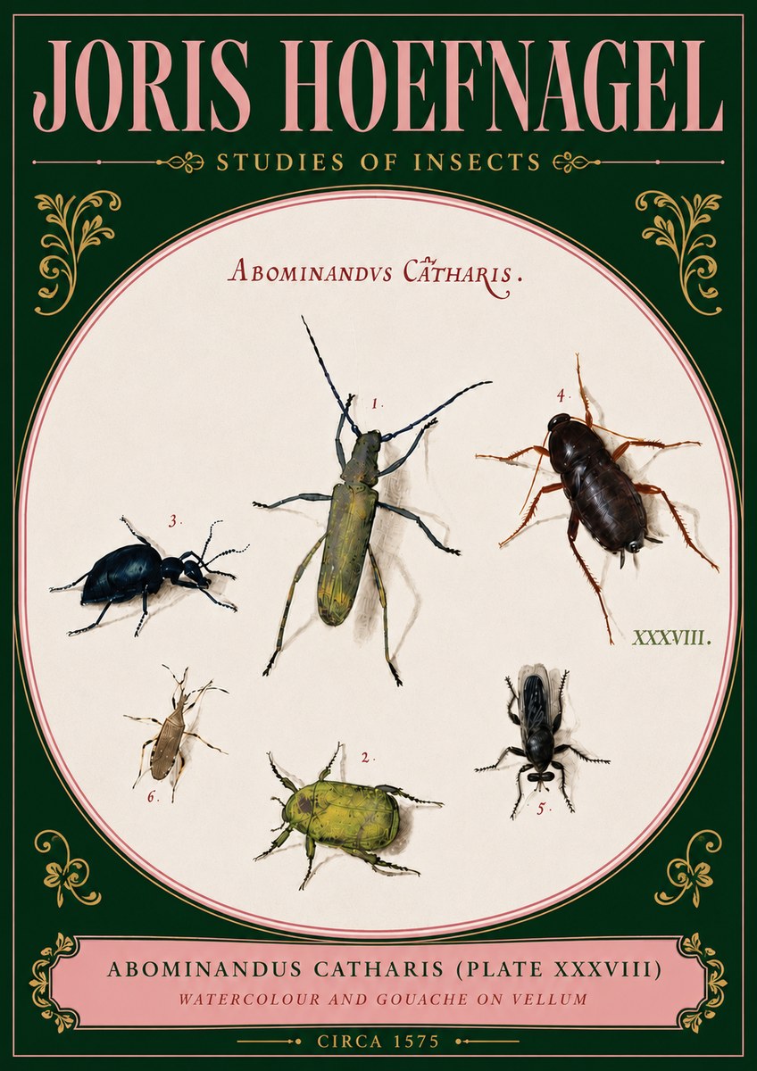 Joris Hoefnagel Abominandus Catharis (Plate Xxxviii) No5 - Póster