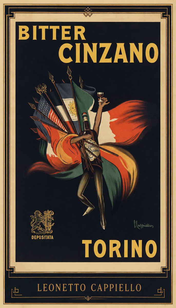 Leonetto Cappiello Bitter Cinzano Torino No1 - Póster