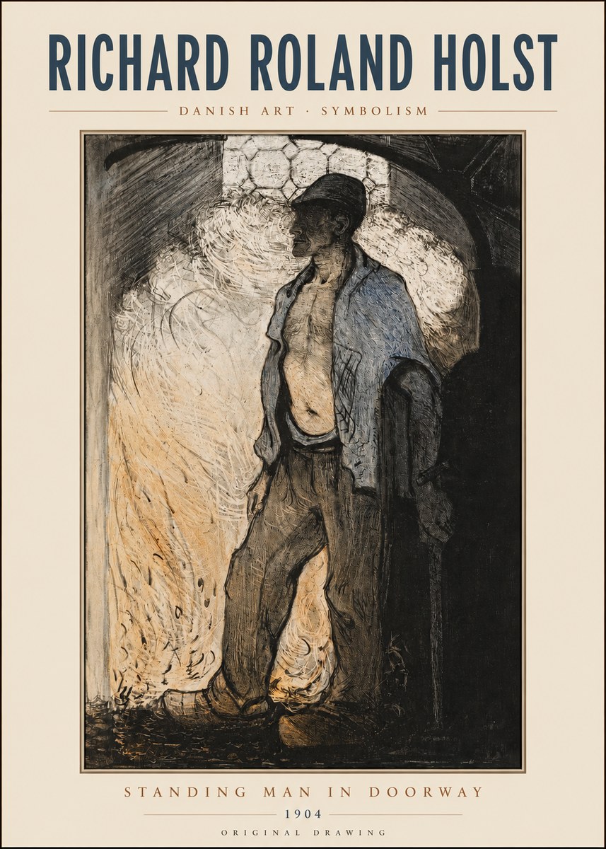 Richard Roland Holst Standing Man in Doorway No3 - Póster
