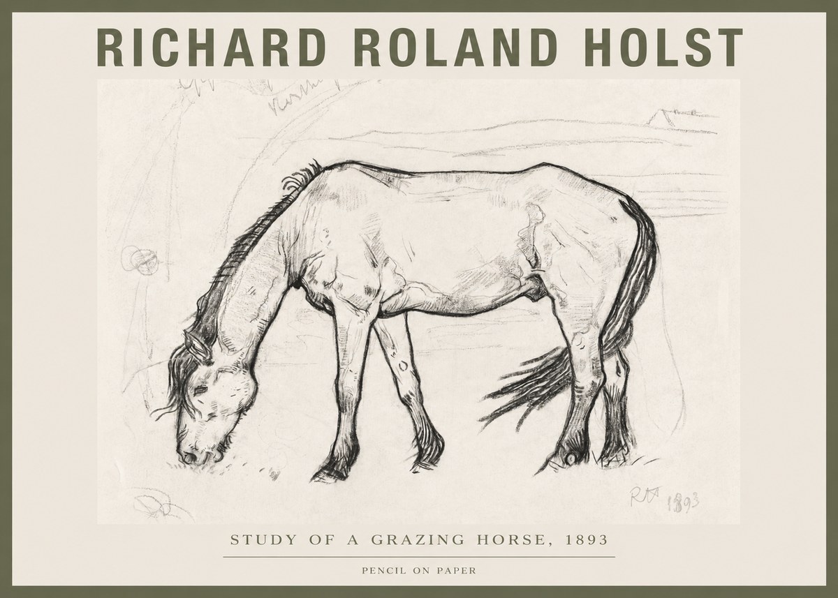Richard Roland Holst Study of a Grazing Horse No4 - Póster
