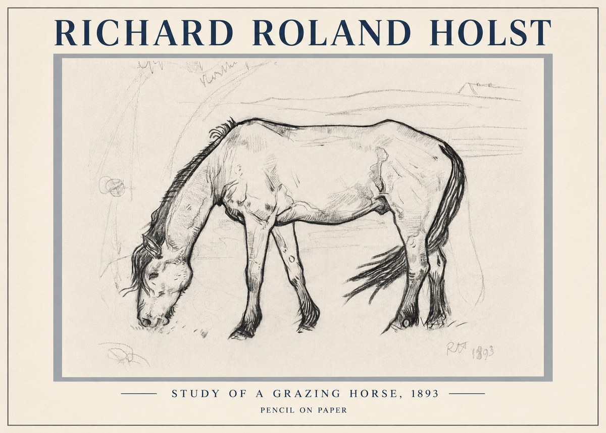 Richard Roland Holst Study of a Grazing Horse No5 - Póster