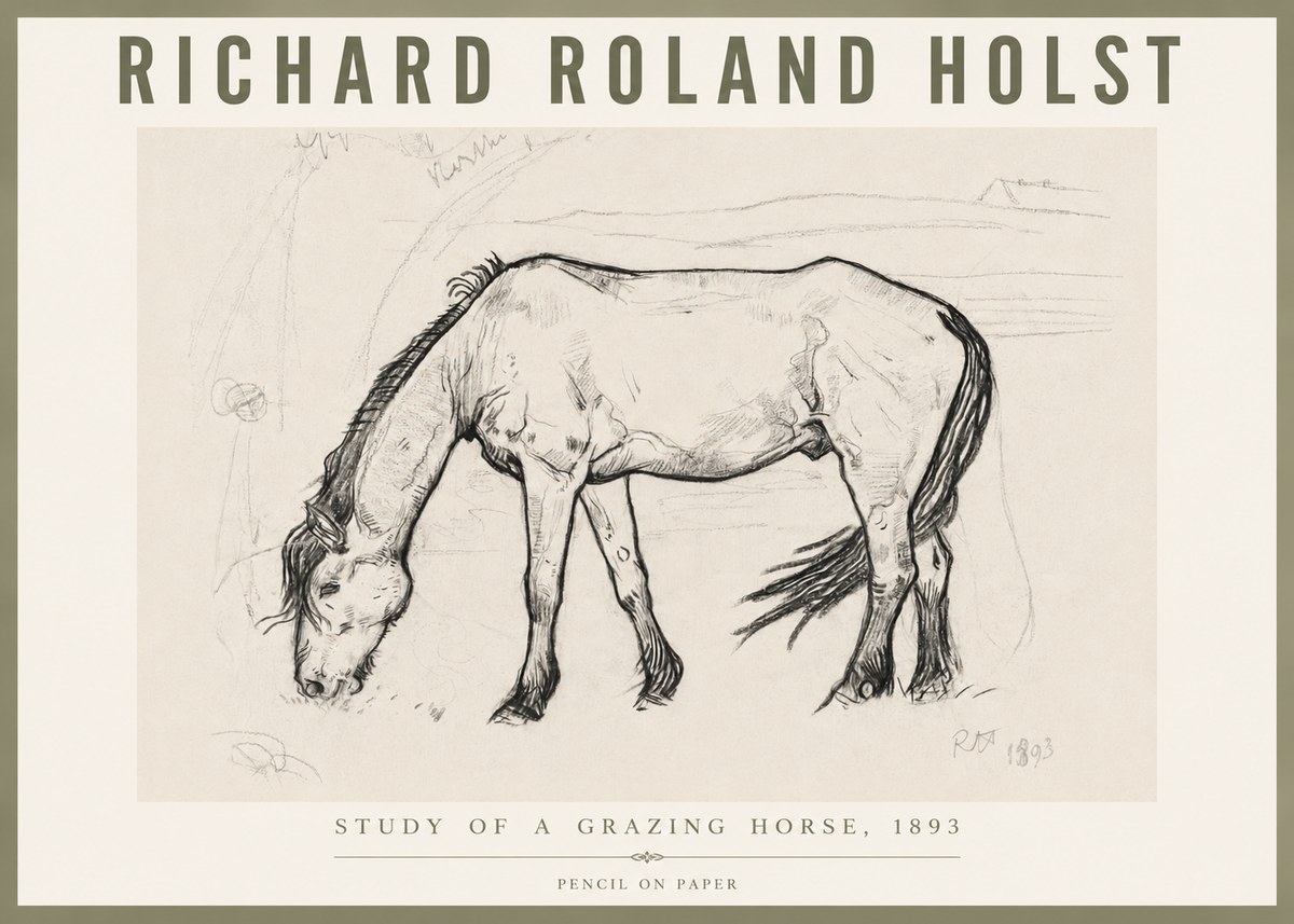 Richard Roland Holst Study of a Grazing Horse No6 - Póster