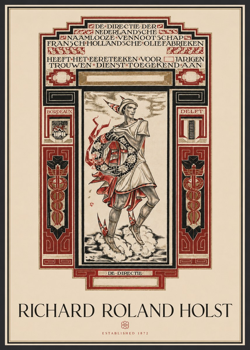 Richard Roland Holst Awarded for Anniversary, Marriage and Loyal Service No2 - Póster