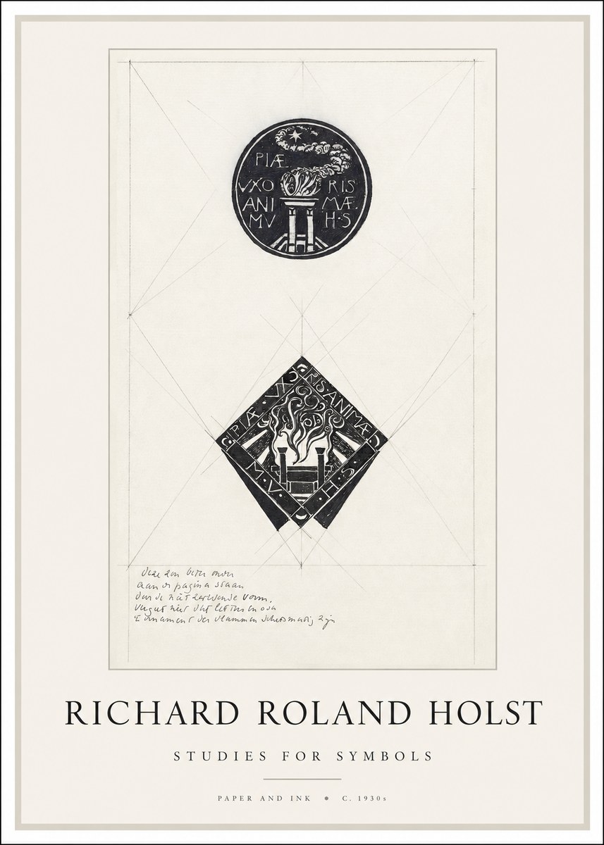 Richard Roland Holst Study for Emblems No2 - Póster