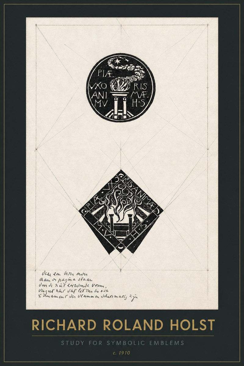 Richard Roland Holst Study for Emblems No3 - Póster