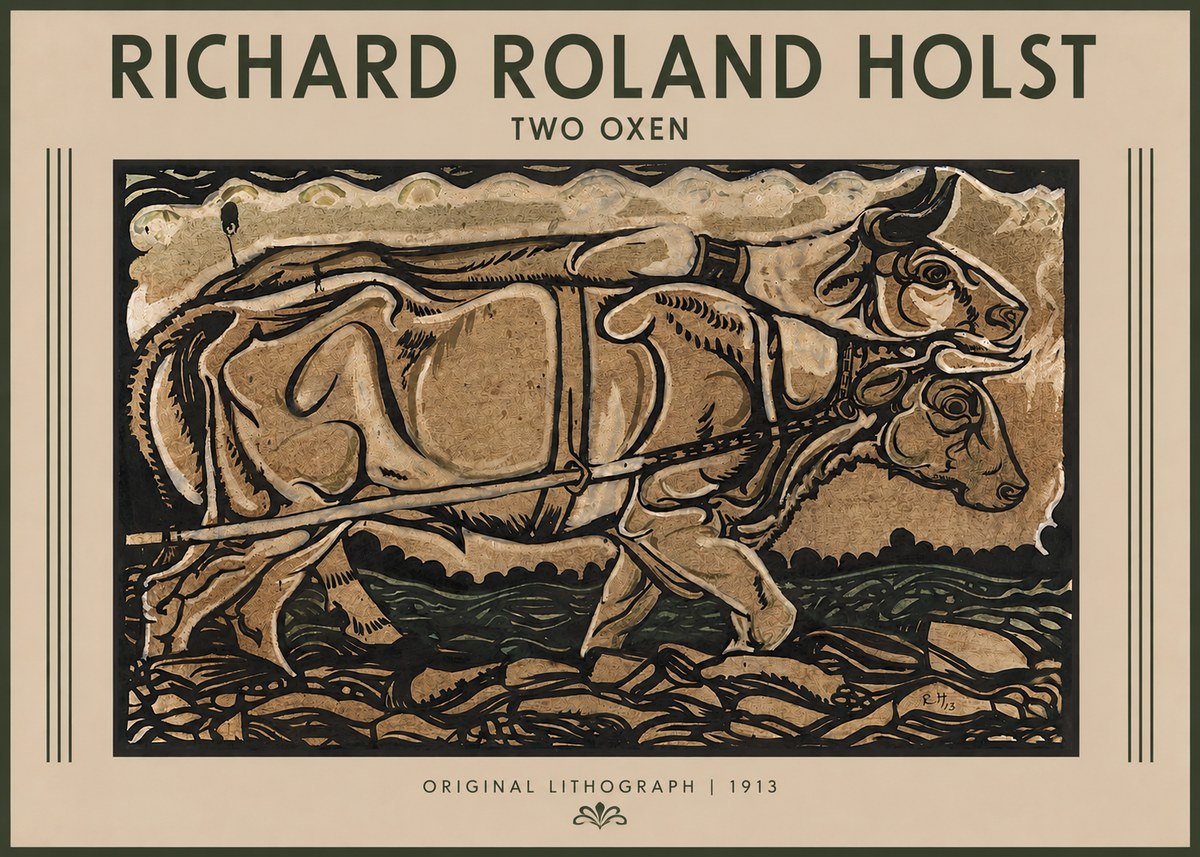 Richard Roland Holst Two Oxen No2 - Póster