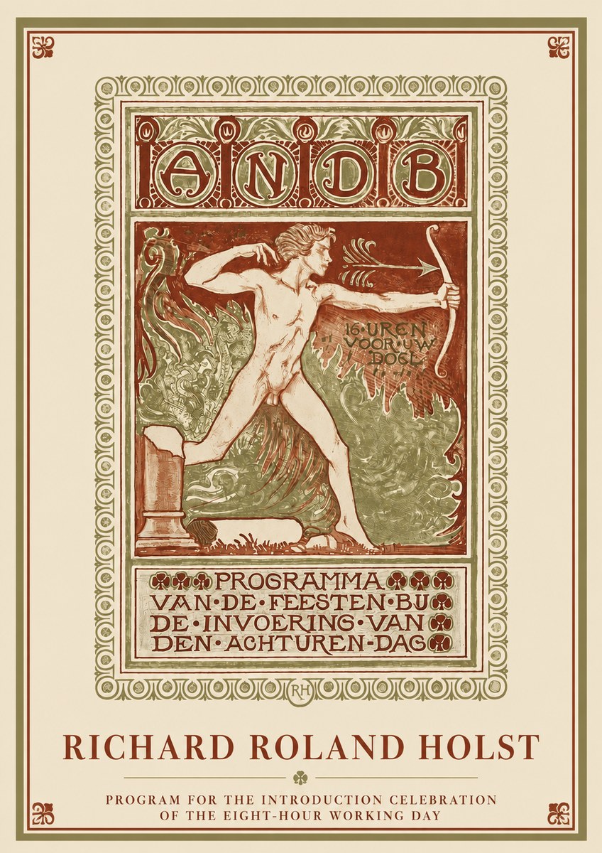 Richard Roland Holst Programma Van De Feesten Bij De Invoering Van Den Achturen-dag No3 - Póster