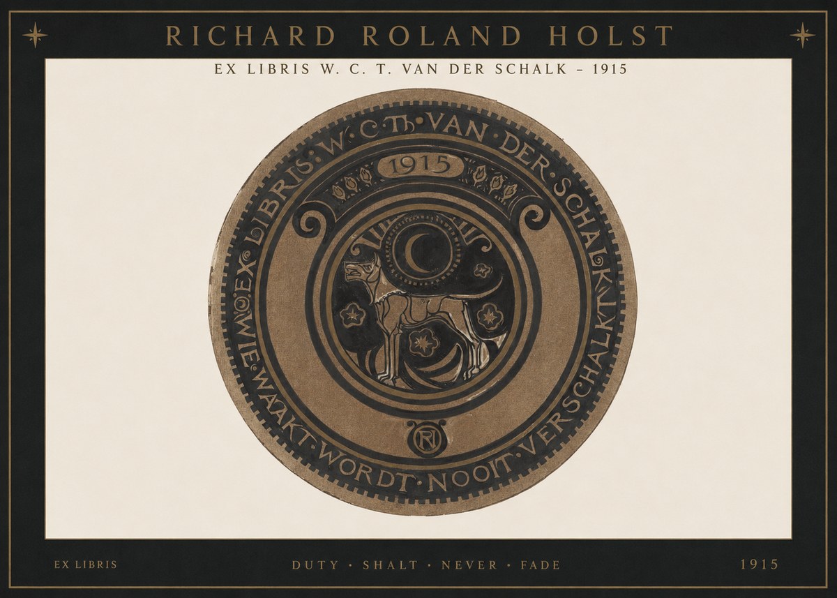 Richard Roland Holst Ex Libris W. C. T. Van Der Schalk - 1915 No1 - Póster