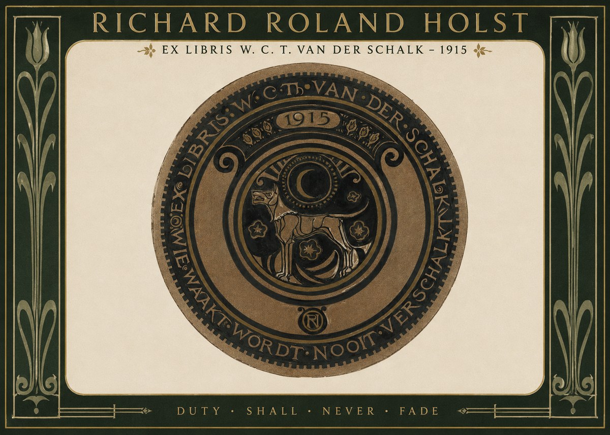 Richard Roland Holst Ex Libris W. C. T. Van Der Schalk - 1915 No2 - Póster