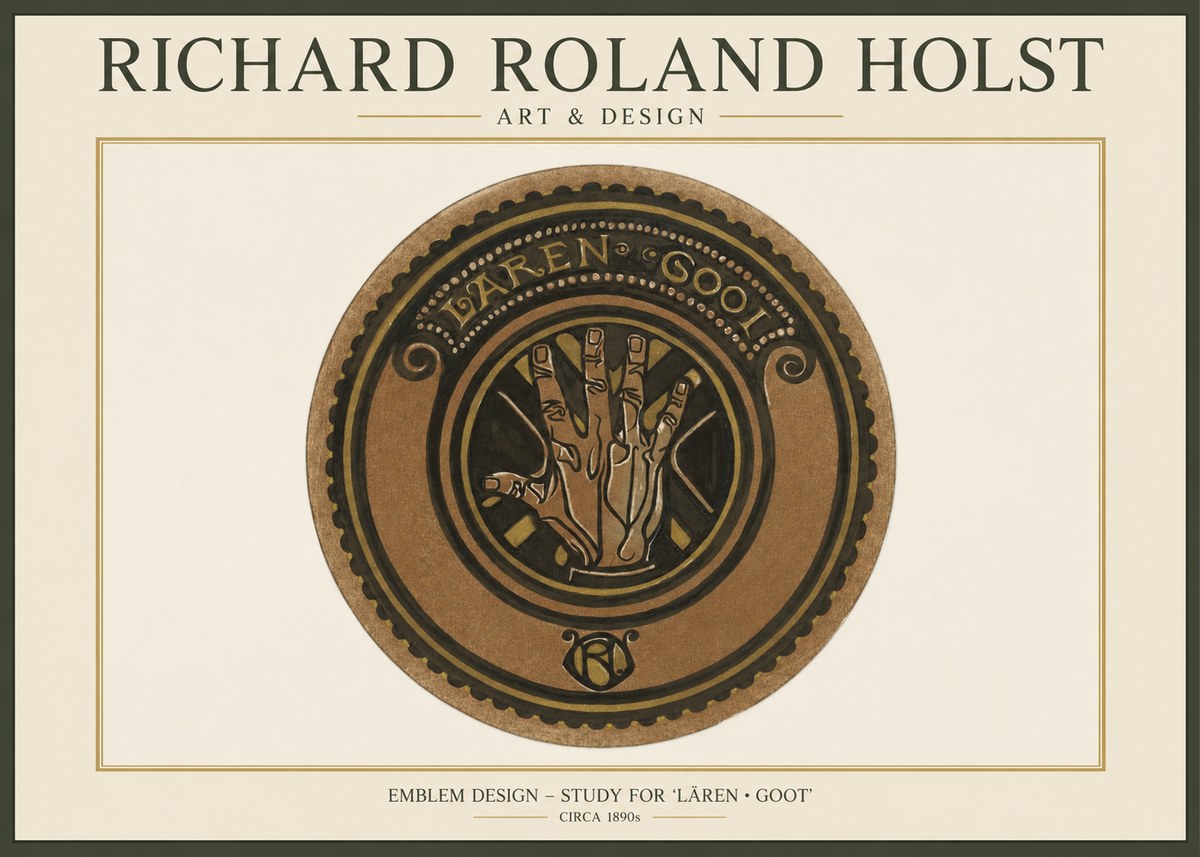 Richard Roland Holst Emblem Design – Study for 'Lären • Goot' No1 - Póster