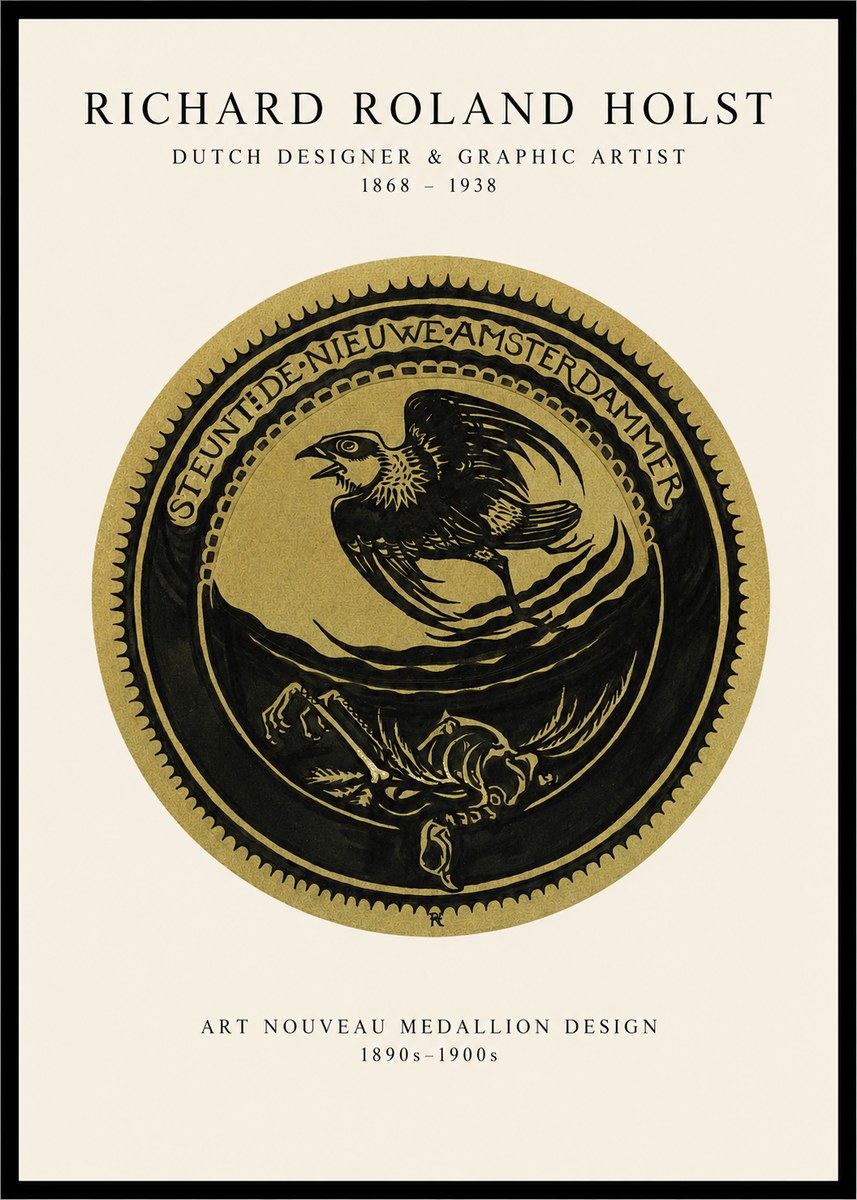 Richard Roland Holst Art Nouveau Medallion Design No1 - Póster