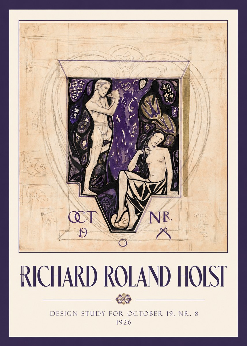 Richard Roland Holst Design Study for October 19, Nr. 8 1926 No2 - Póster