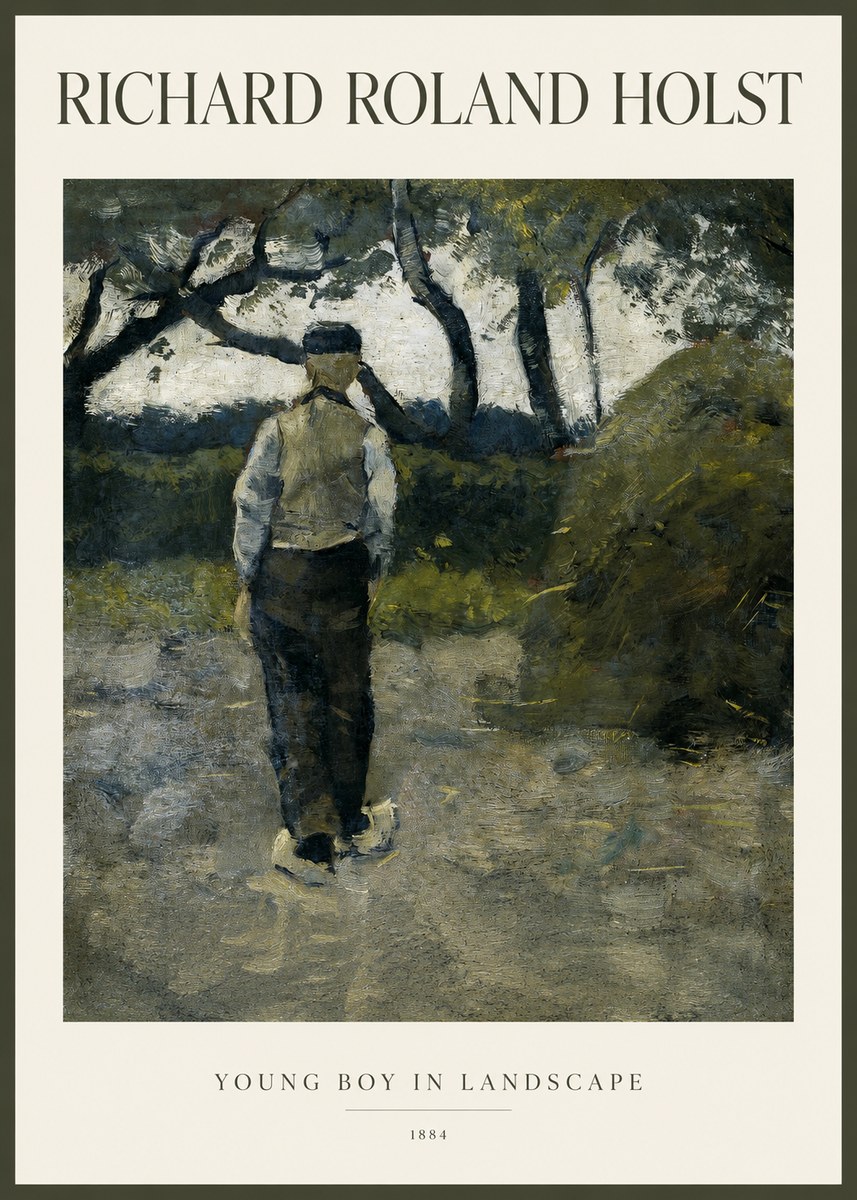 Richard Roland Holst Young Boy in Landscape No1 - Póster