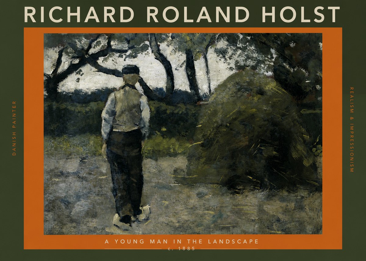 Richard Roland Holst Young Boy in Landscape No2 - Póster
