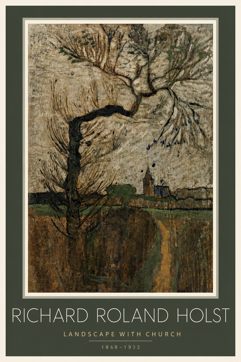 Richard Roland Holst Landscape with Church No2 - Póster