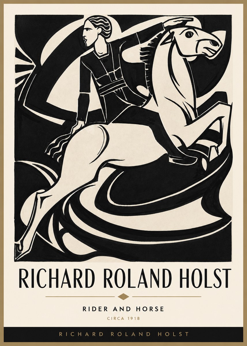 Richard Roland Holst Rider and Horse No3 - Póster