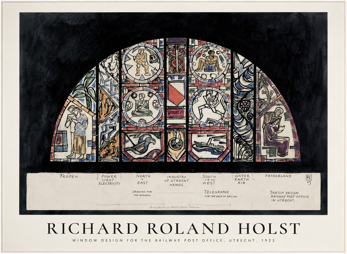 Richard Roland Holst Window Design for the Railway Post Office, Utrecht, 1923 No1 - Póster
