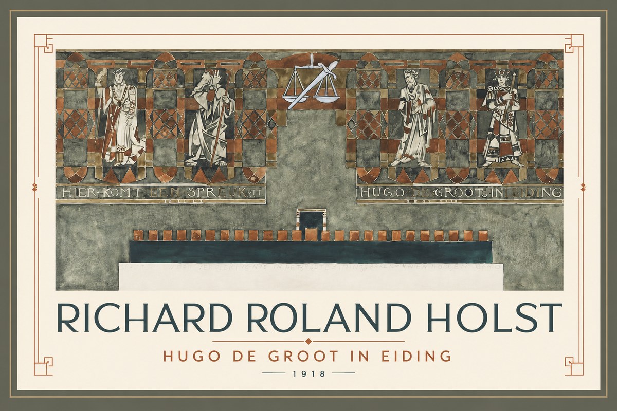 Richard Roland Holst Fresco Design - City Hall, Lidingö No3 - Póster
