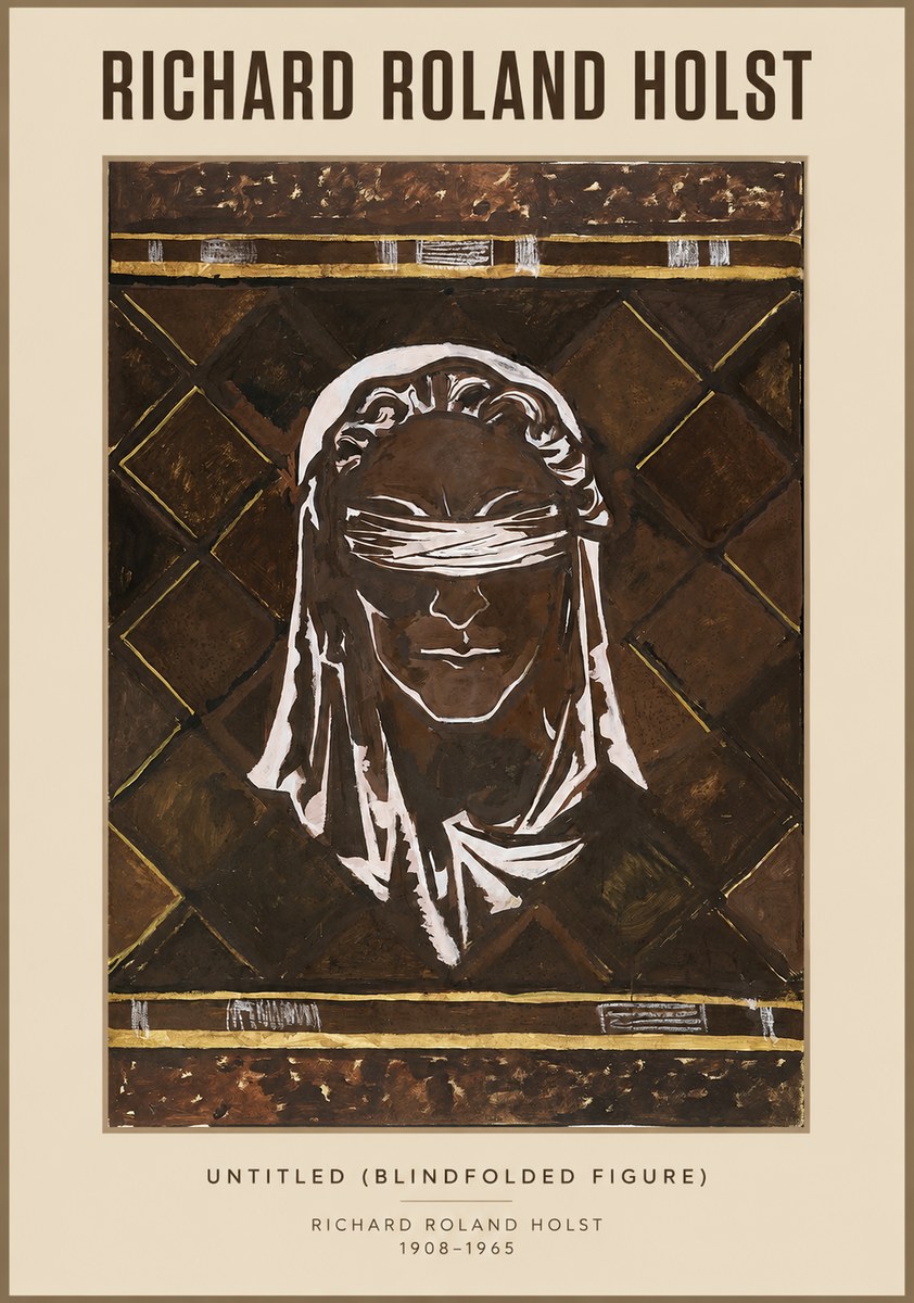 Richard Roland Holst Untitled (Blindfolded Figure) No1 - Póster