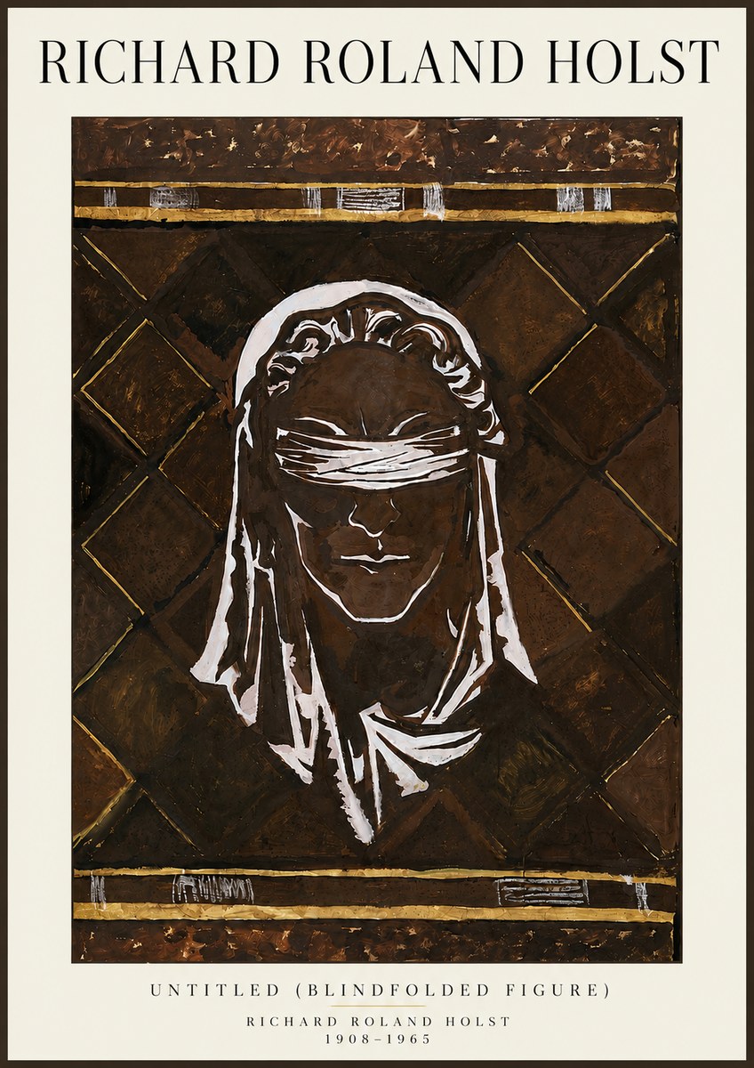 Richard Roland Holst Untitled (Blindfolded Figure) No6 - Póster