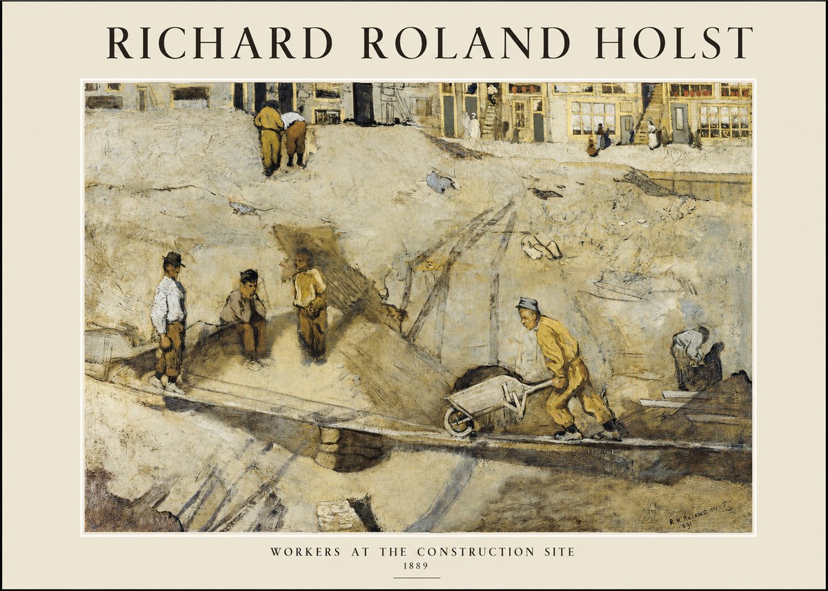 Richard Roland Holst Workers at the Construction Site No1 - Póster
