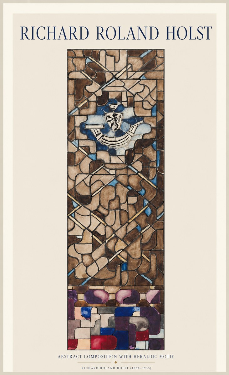Richard Roland Holst Abstract Composition with Heraldic Motif No1 - Póster