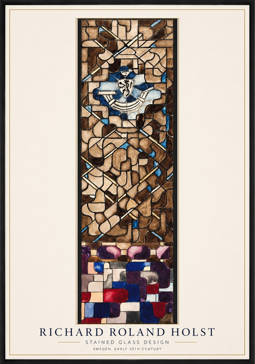 Richard Roland Holst Abstract Composition with Heraldic Motif No2 - Póster