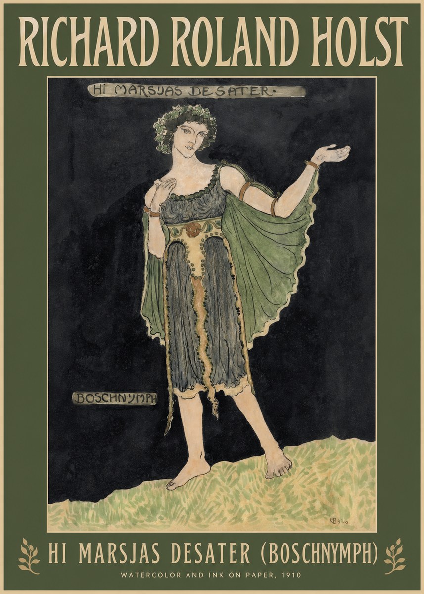 Richard Roland Holst Hi Marsjas Desater (Boschnymph) No2 - Póster