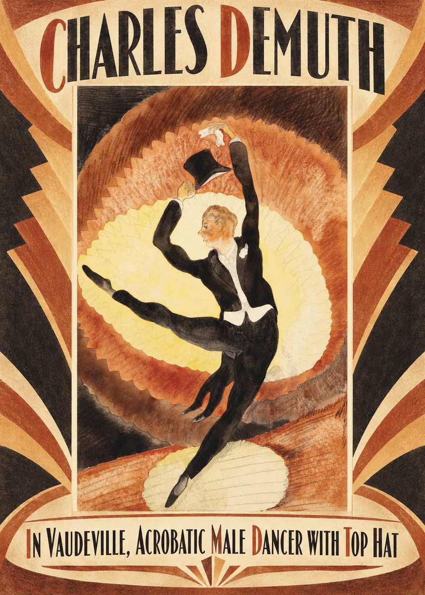 Charles Demuth In Vaudeville, Acrobatic Male Dancer with Top Hat No1 - Póster