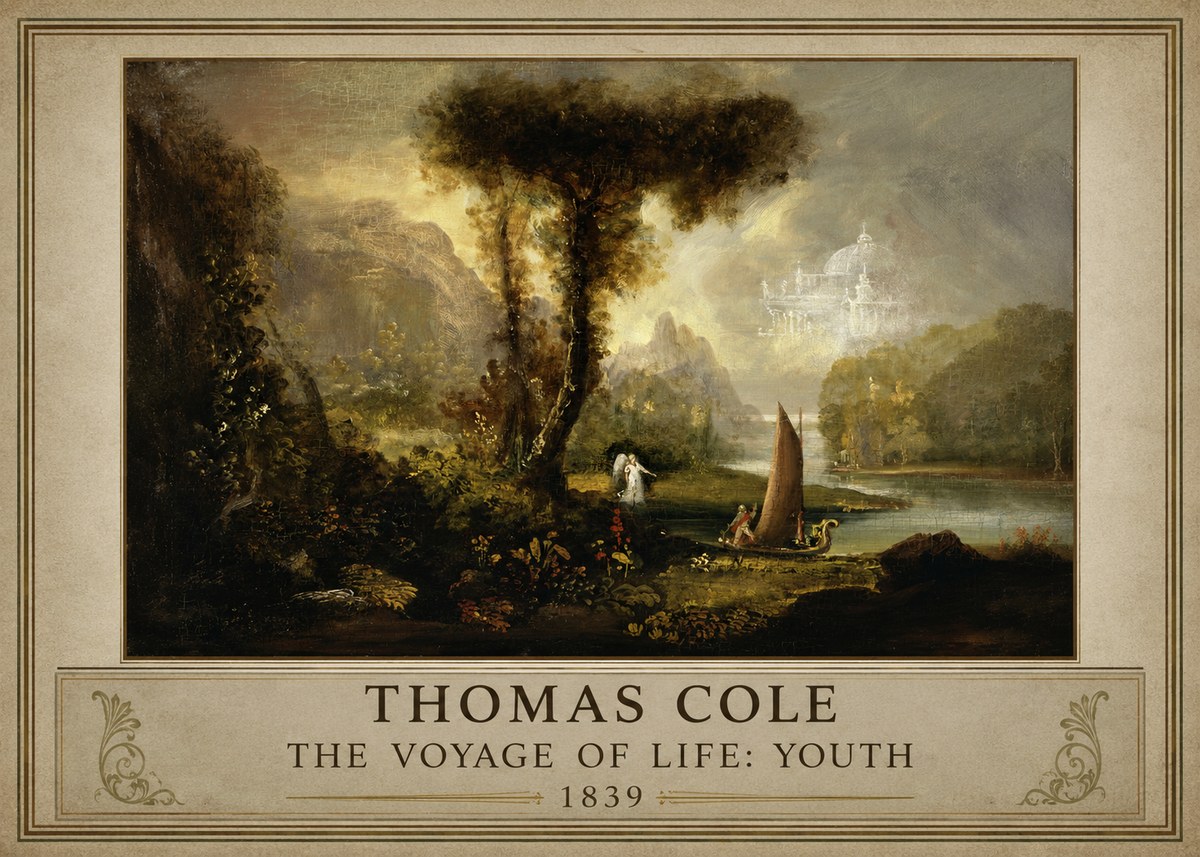 Thomas Cole The Voyage of Life: Youth II No1 - Póster