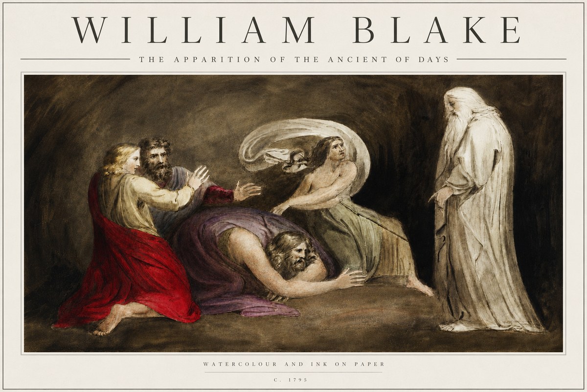 William Blake The Apparition of the Ancient of Days No3 - Póster
