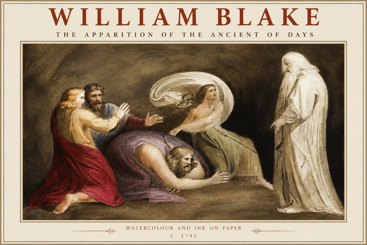 William Blake The Apparition of the Ancient of Days No4 - Póster