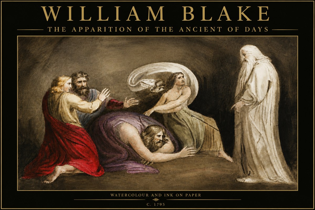 William Blake The Apparition of the Ancient of Days No5 - Póster