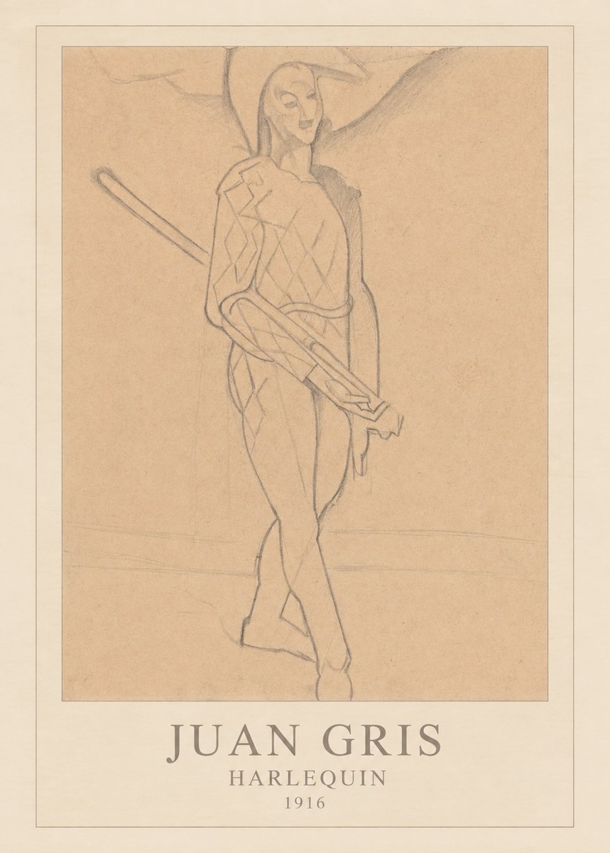 Juan Gris Harlequin No4 - Póster