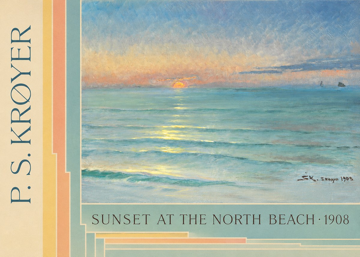 P.S. Krøyer Sunset at the North Beach No6 - Póster