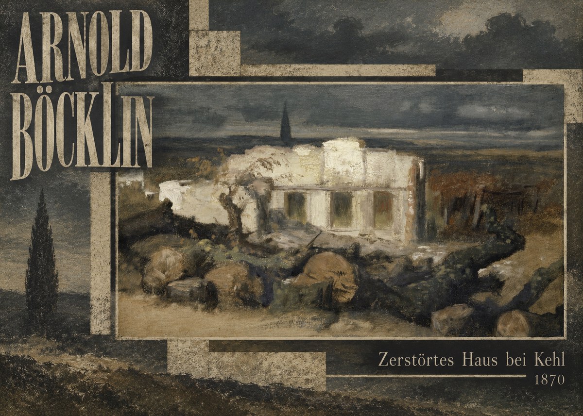 Arnold Böcklin Zerstörtes Haus Bei Kehl No5 - Póster