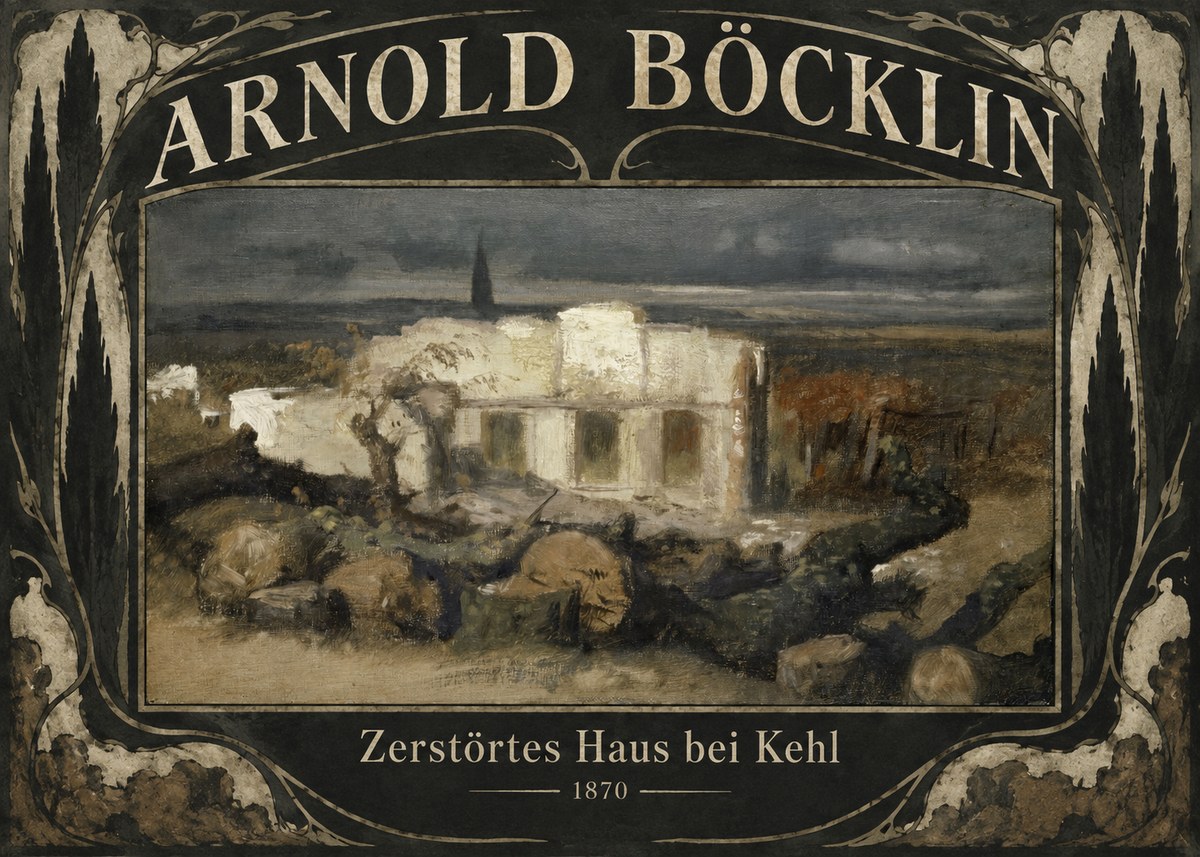 Arnold Böcklin Zerstörtes Haus Bei Kehl No6 - Póster