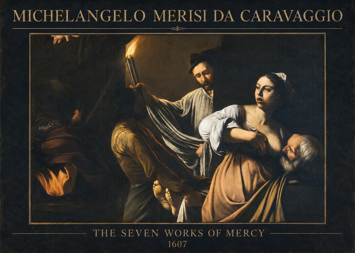 Michelangelo Merisi da Caravaggio The Seven Works of Mercy III No1 - Póster