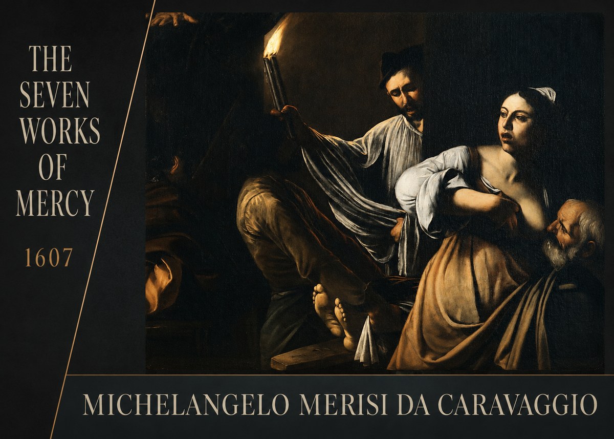 Michelangelo Merisi da Caravaggio The Seven Works of Mercy III No3 - Póster
