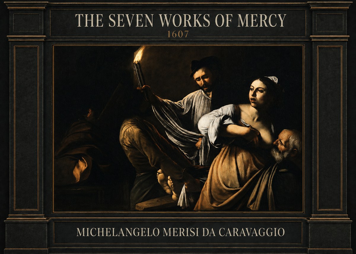 Michelangelo Merisi da Caravaggio The Seven Works of Mercy III No4 - Póster