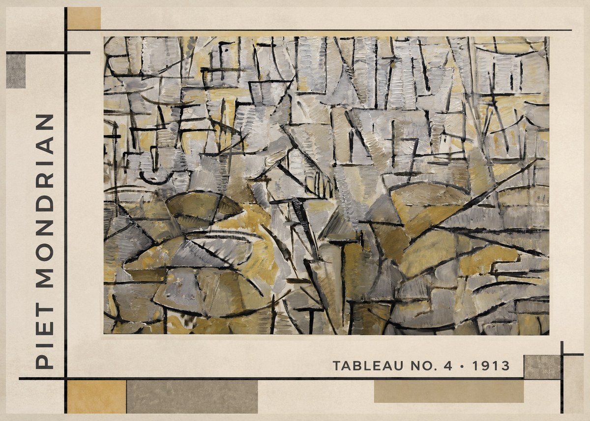 Piet Mondrian Tableau No. 4 No1 - Póster