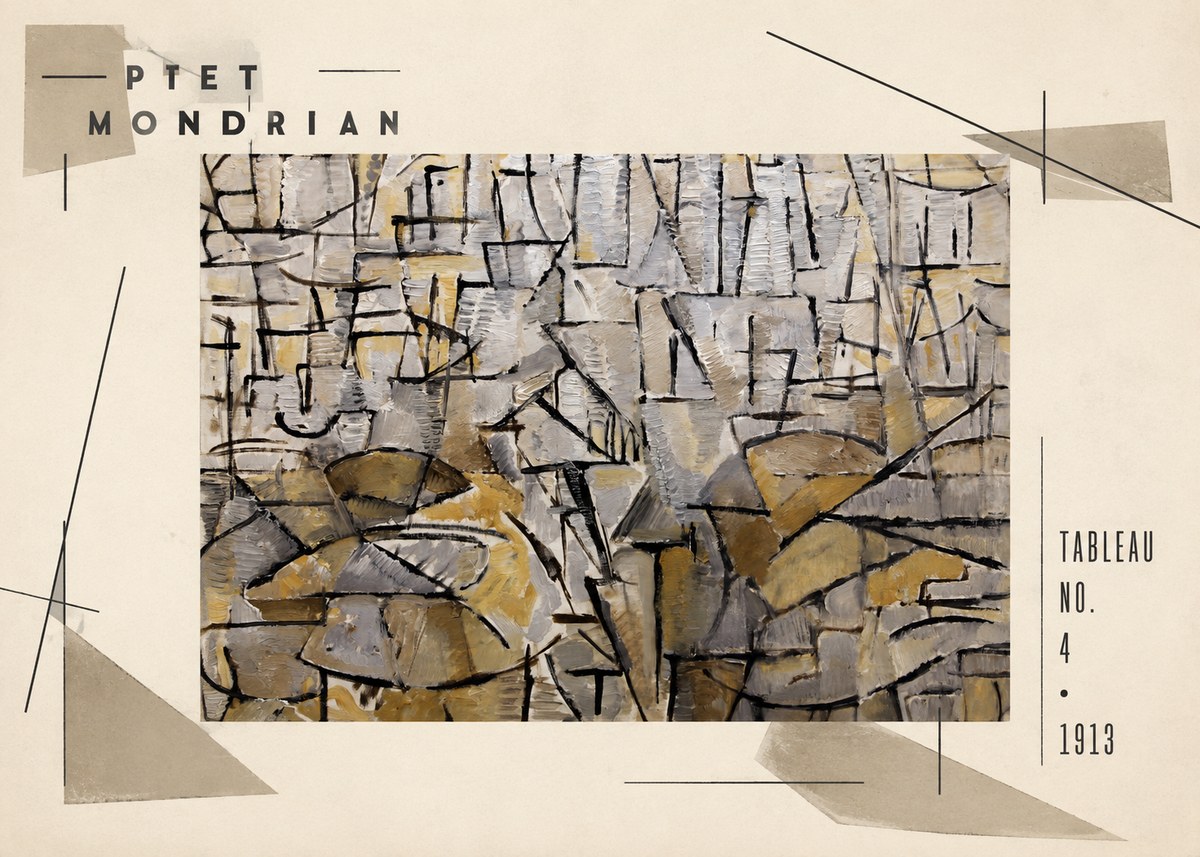 Piet Mondrian Tableau No. 4 No3 - Póster